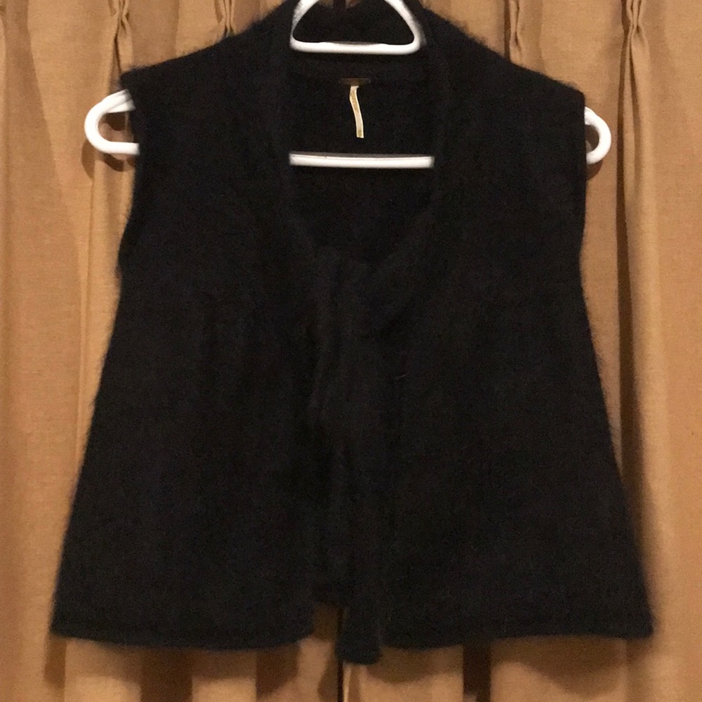 Free people XS black angora sweater